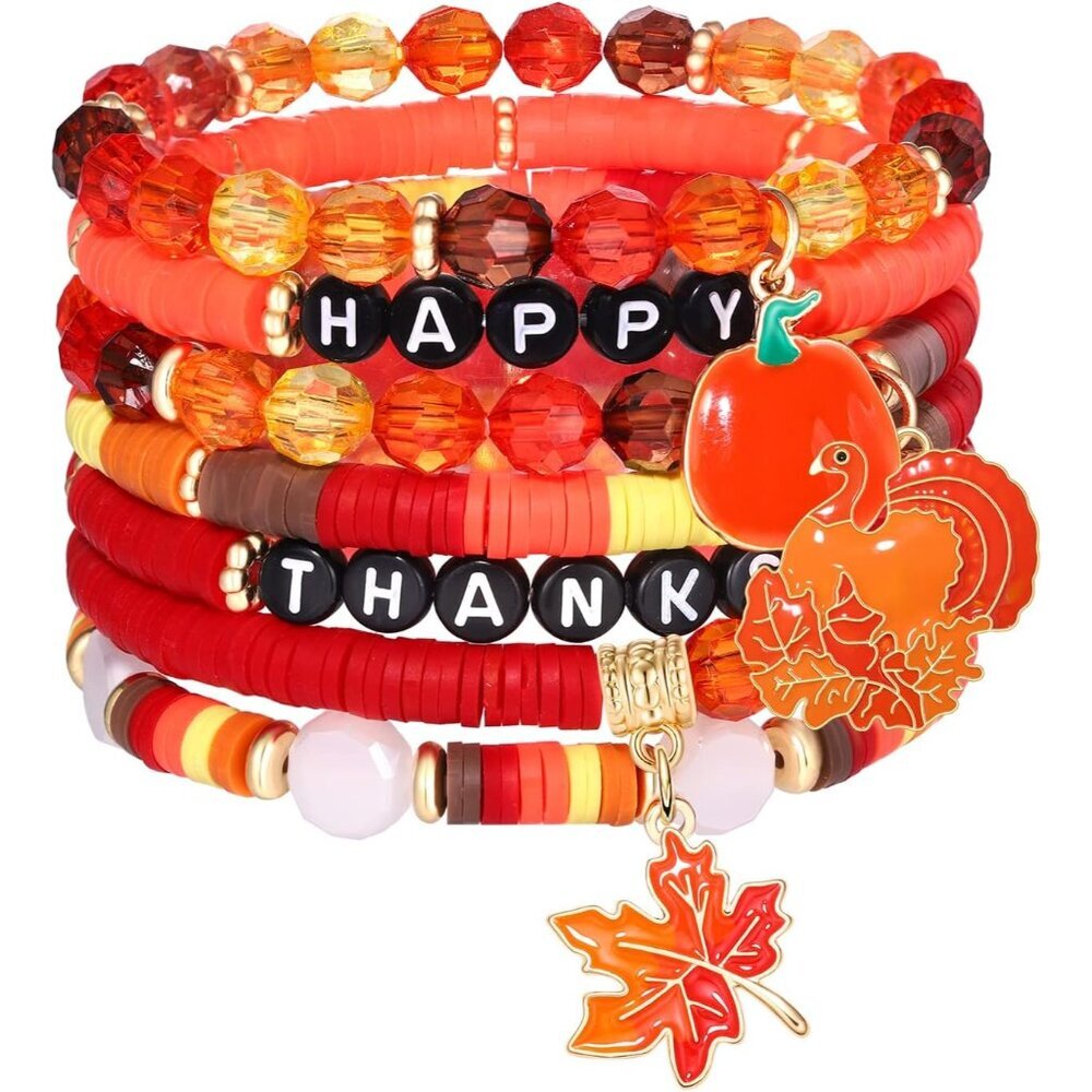 Surfer Heishi Bracelets for Women Stackable Rainbow Vinyl Disc Clay Beaded Stret